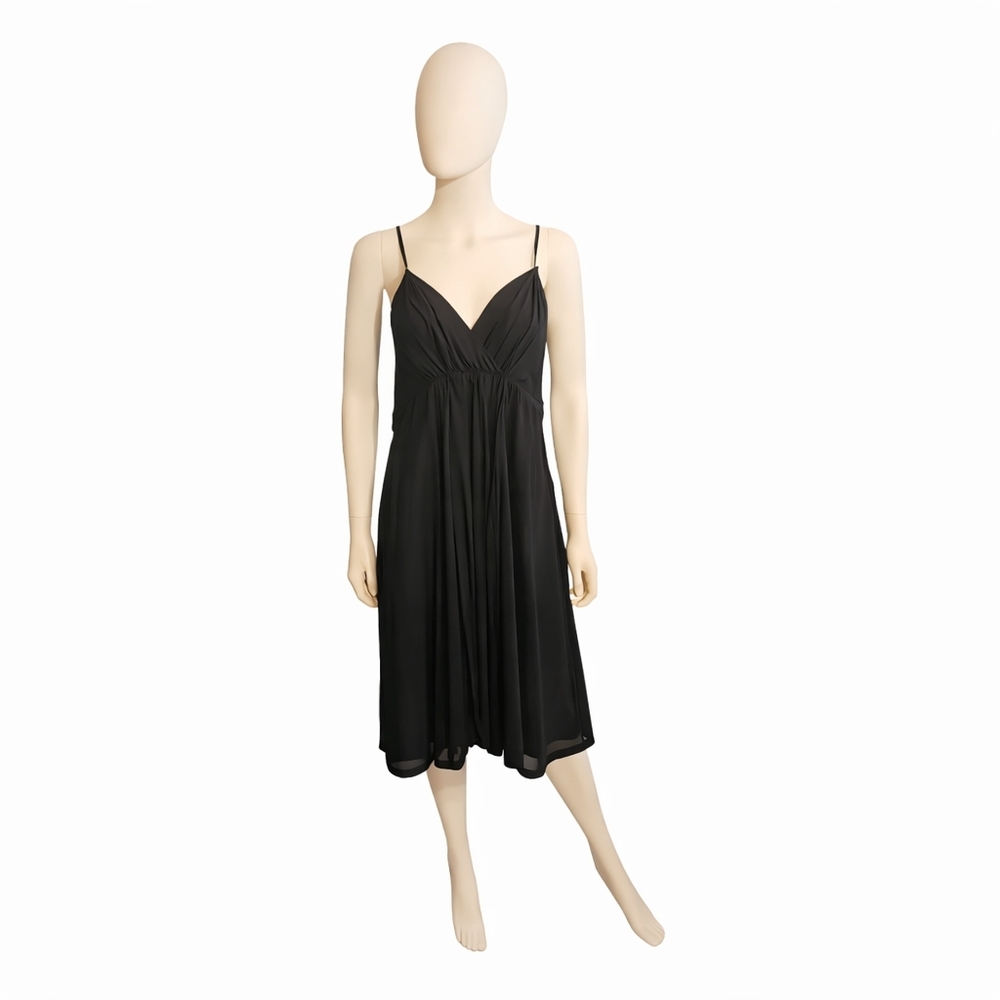 JIL SANDER | Black Cotton Midi Dress Sleeveless IT 34 / US 6